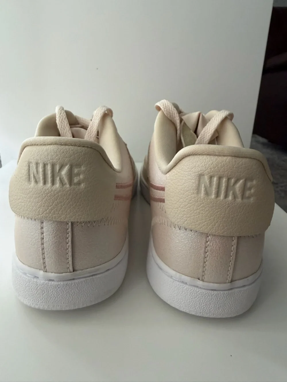 NIKE Women’s Court Vision Low Premium Sneakers-Size 8-Pearl White/Sail Metallic